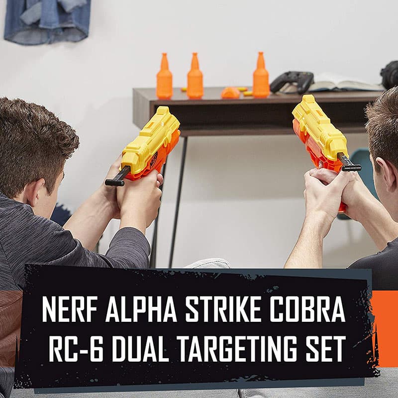 NERF Oružje sa municijom Pištolj Alpha Strike COBRA RC 6 DUAL Blaster Set 26 delova E7565