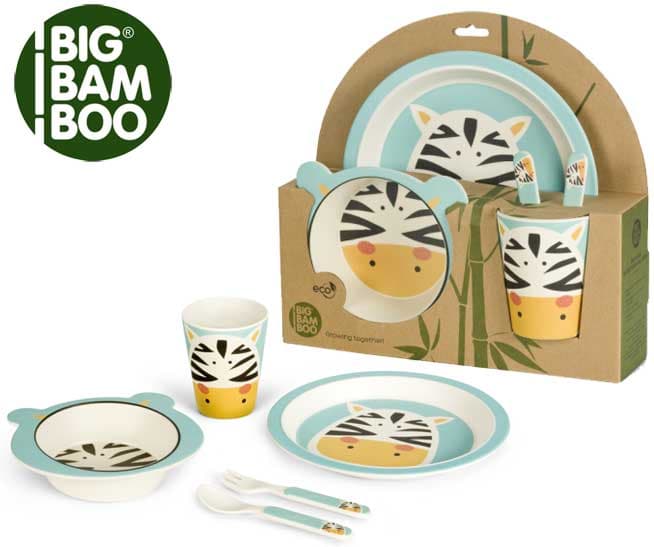 BigBamBoo Dečiji set za jelo Zebra 5 delova
