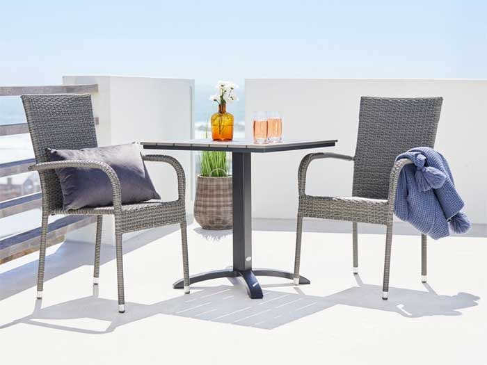 Baštenska garnitura Mirtis Grey Sto i dve stolice