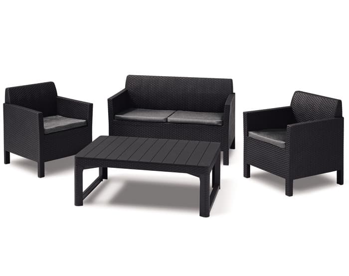 Baštenska garnitura Orlando sa Lyon stolom podesive visine Graphite