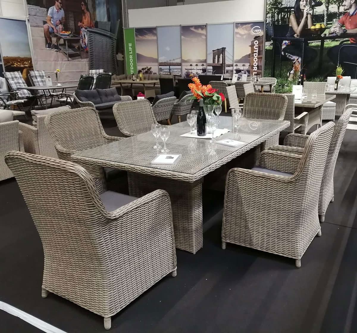 Ratan Garnitura Sicily - 6 Fotelja i Sto