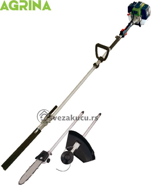 Motorni benzinski trimer za travu sa testerom za grane i trimerom za živu ogradu Agrina YG520