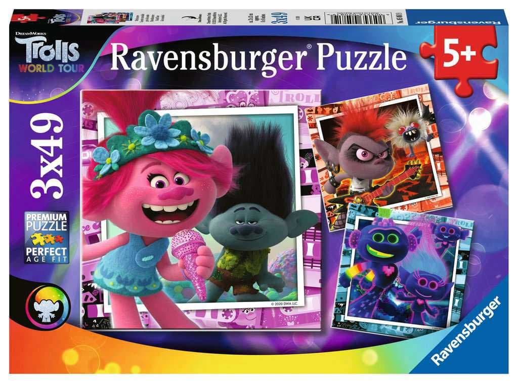 Puzzle 3x49 delova Trolls 2 - Svetska turneja Ravensburger 05081