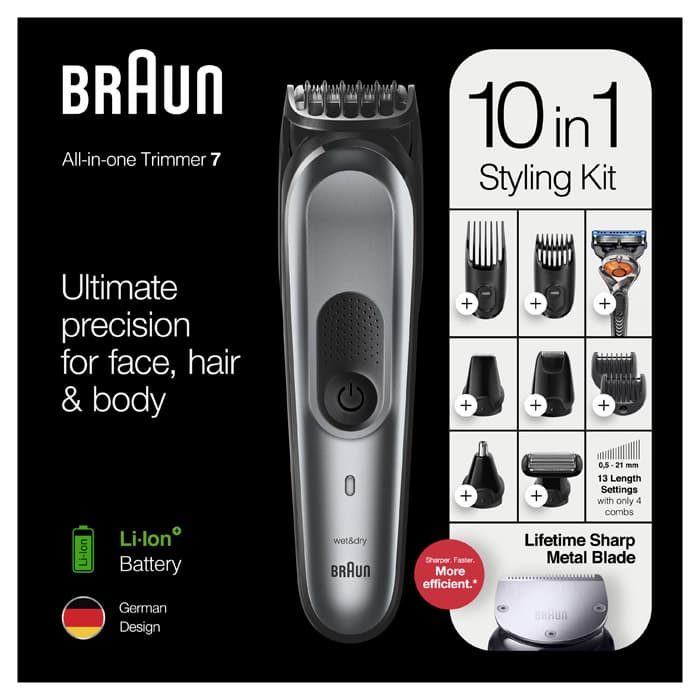 Braun 10U1 Trimer sa punjivom baterijom MGK7221 BLK/MTGREY +RZR