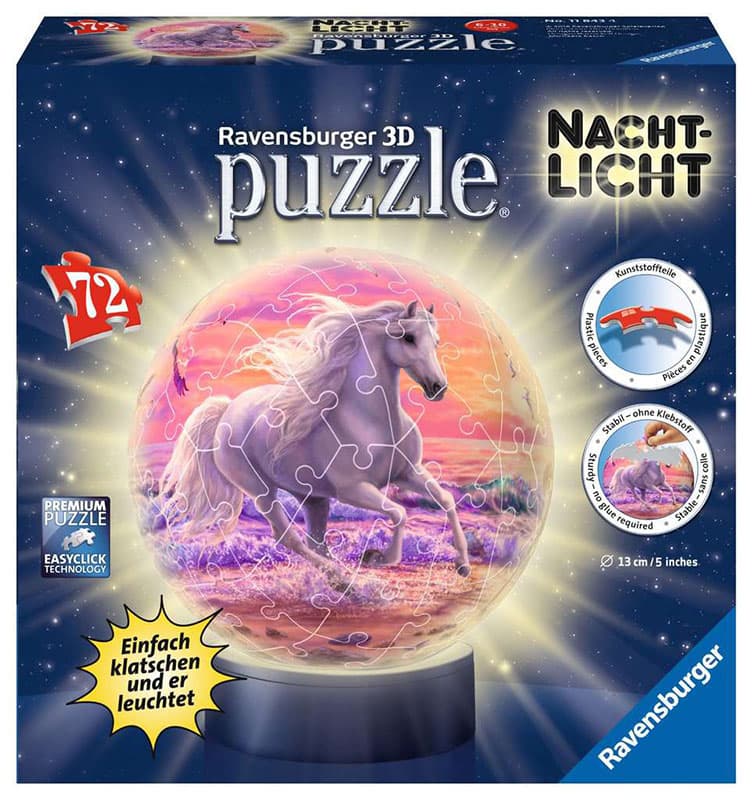 RAVENSBURGER 3D puzzle LOPTA Lampa KONJ 72 dela RA11843