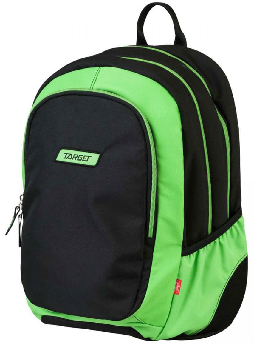 TARGET 3 ZIP Duel - Ranac za školu BLACK Green Apple 21300