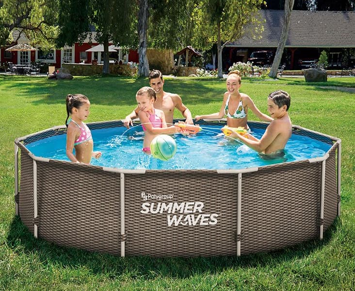 Okrugli bazen sa metalnim ramom 305x76cm Summer Waves Rattan Sa filter pumpom
