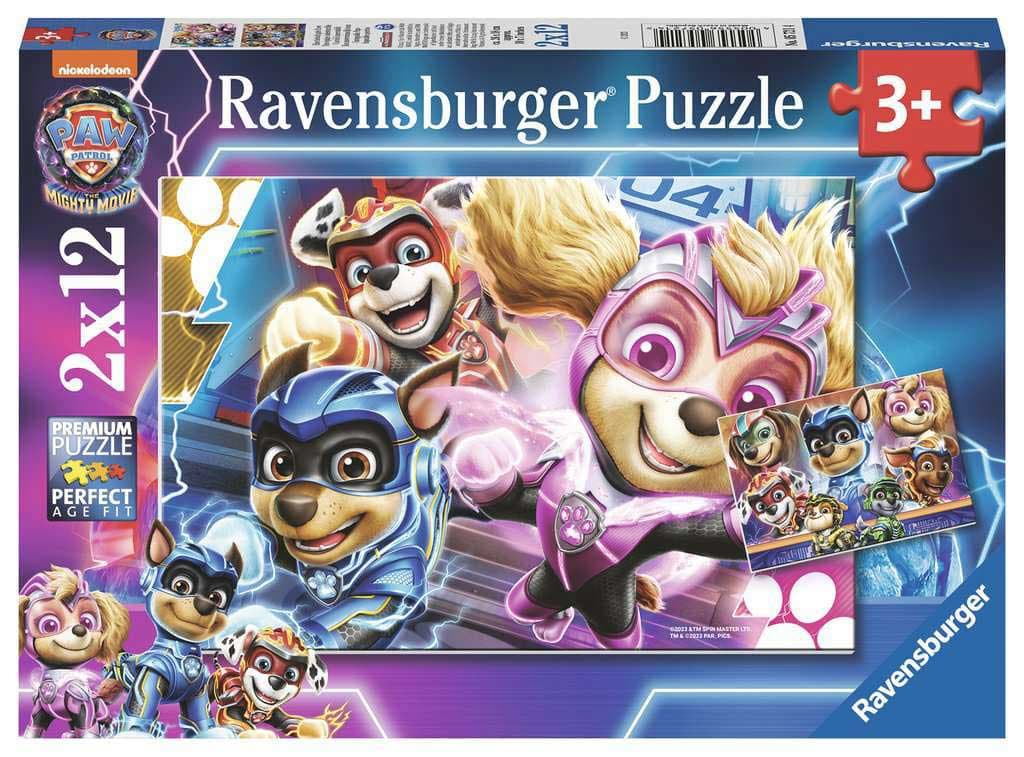 Puzzle za decu 2x12 delova Paw Patrol Mighty Movie Ravensburger 05721