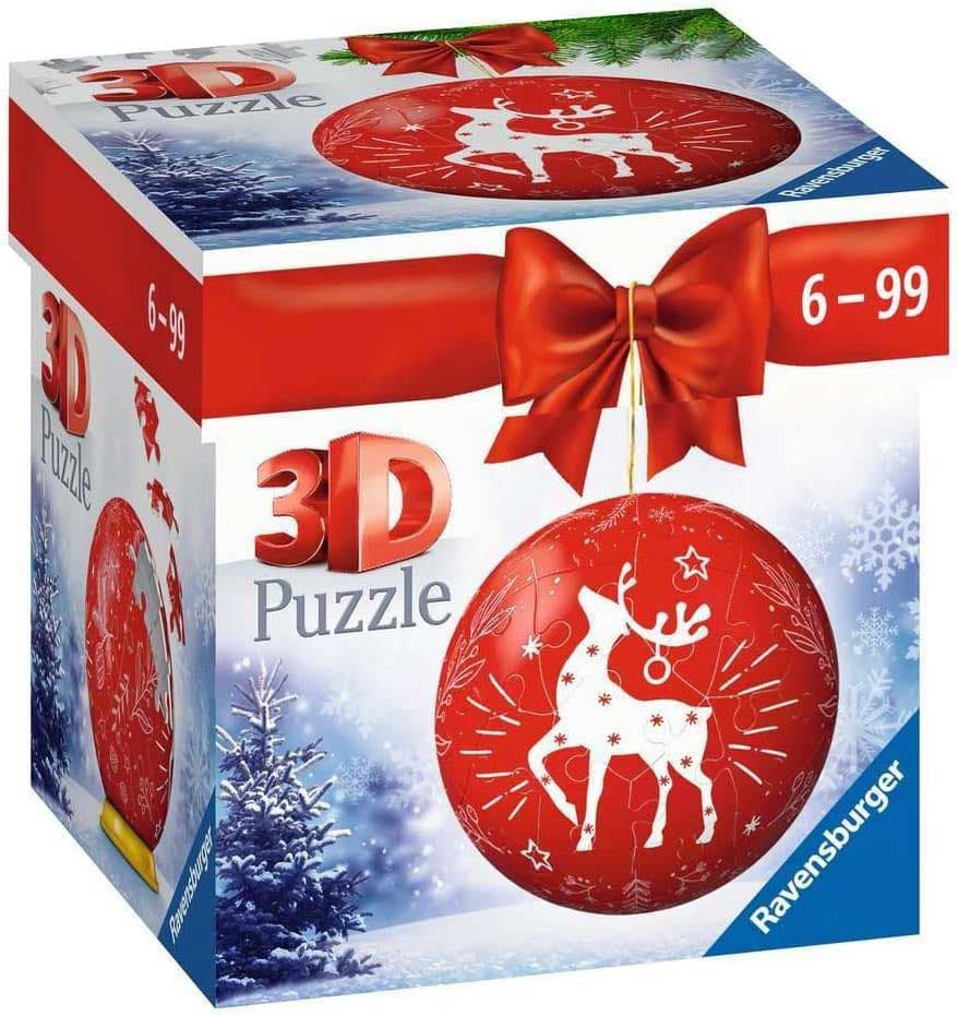 Novogodišnja kugla od puzli Crveni irvas Ravensburger 3D Puzzle 11495