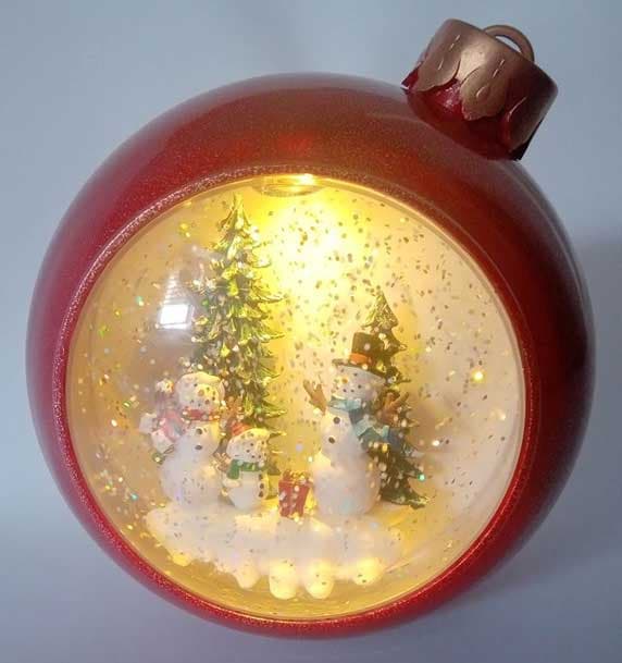 Novogodišnji ukras Svetleća kugla 14cm OP781