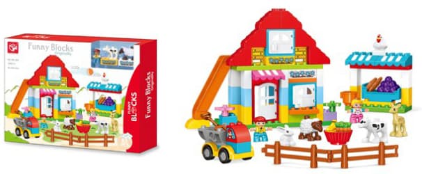 Dečije kocke Plastične kocke FARMA Životinje 85 delova 876035