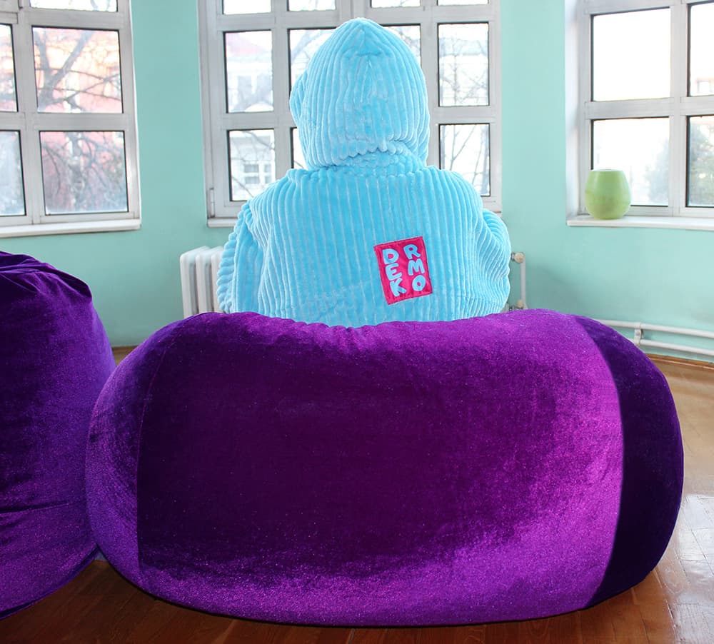 Lazy Bag lila od pliša