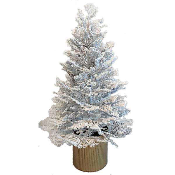 Bela novogodišnja jelka u metalnoj saksiji 120cm