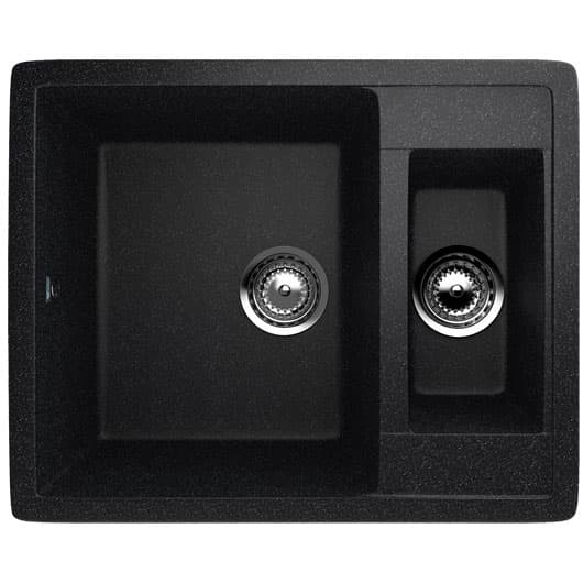 Granitna dupla sudopera sa sifonom Ulgran U106-308 četvrtasta crna