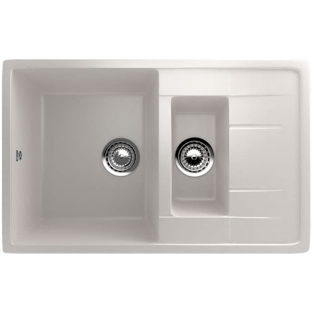 Granitna dupla sudopera sa sifonom Ulgran U205-331 četvrtasta bela