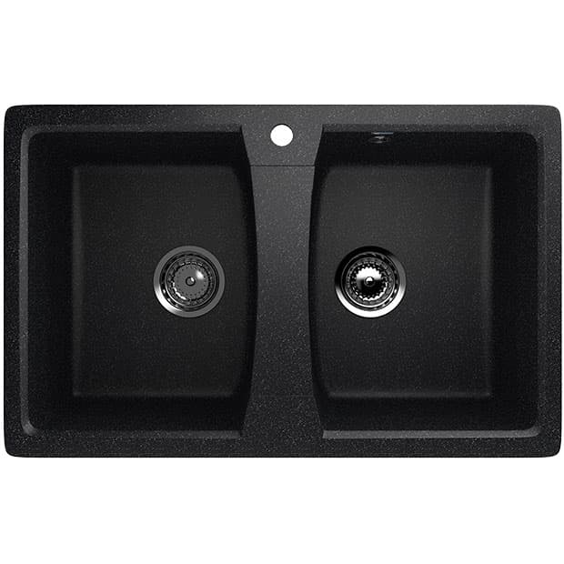 Granitna dupla sudopera sa sifonom Ulgran U402 crna