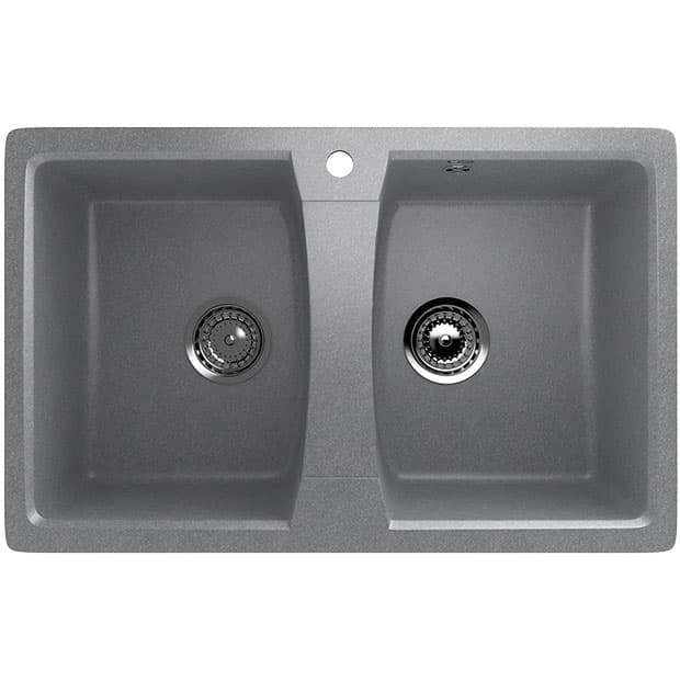 Granitna dupla sudopera sa sifonom Ulgran U402 grafit