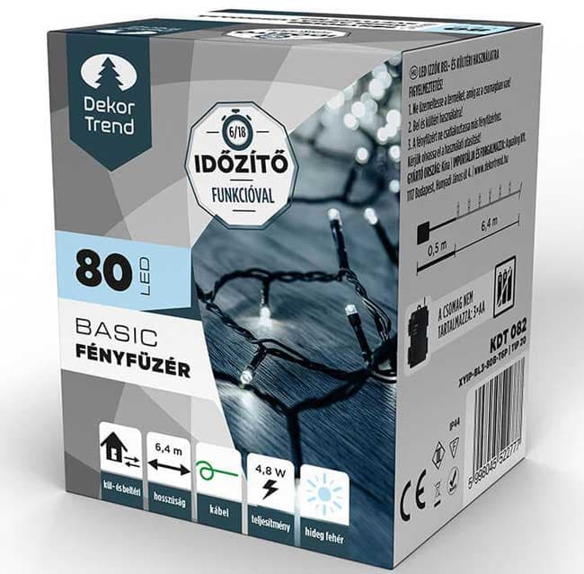 Novogodišnje lampice na baterije Hladno bela 80 LED KDT 082