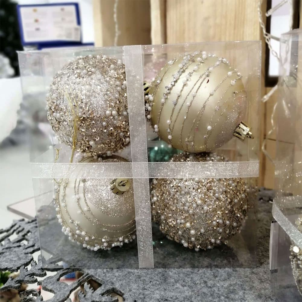 Kugle Za Jelku Icy special Champagne 4 Komada u Pakovanju