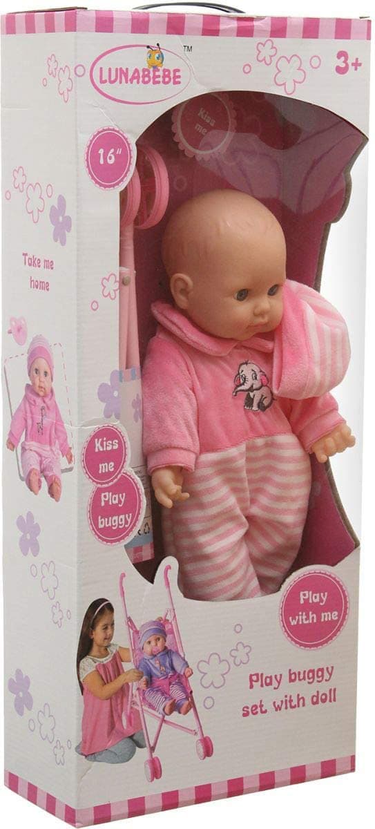 LUNABEBE Lutka beba 40cm sa kolicima HX368-1 858012