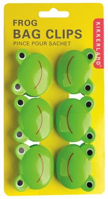 Kikkerland Set od 6 zatvarača za kese Žabice BC05-A