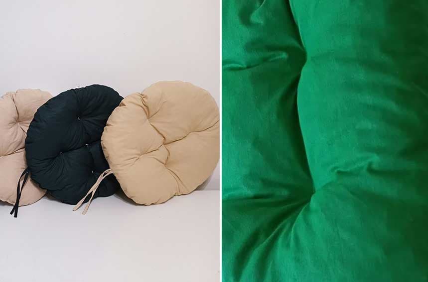 Okrugli jastuk sedalica za stolice 50 cm - Green