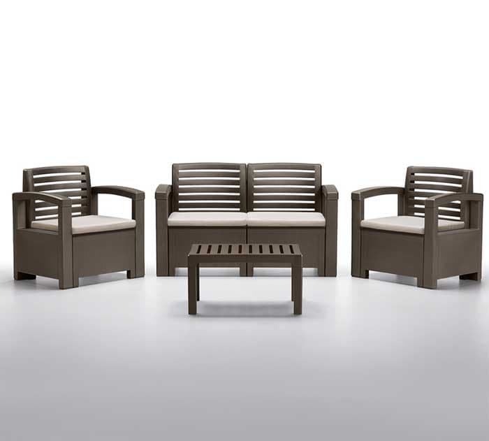 Baštenska Garnitura za 4 Osobe Bica Nevada 2 Brown