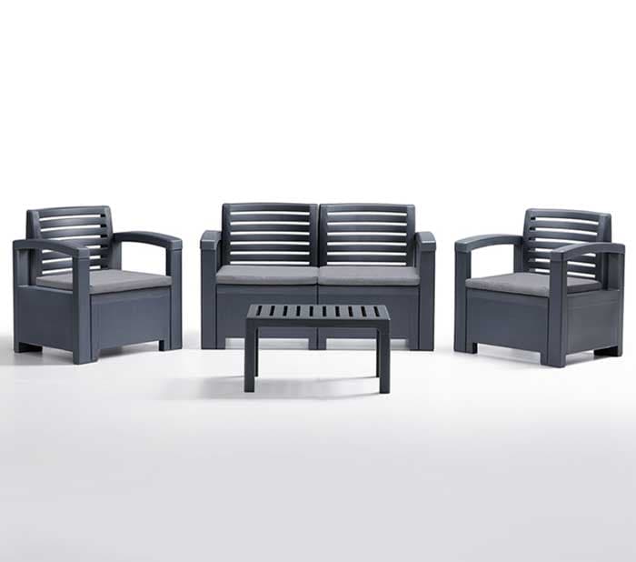 Baštenska Garnitura za 4 Osobe Bica Nevada 2 Graphit