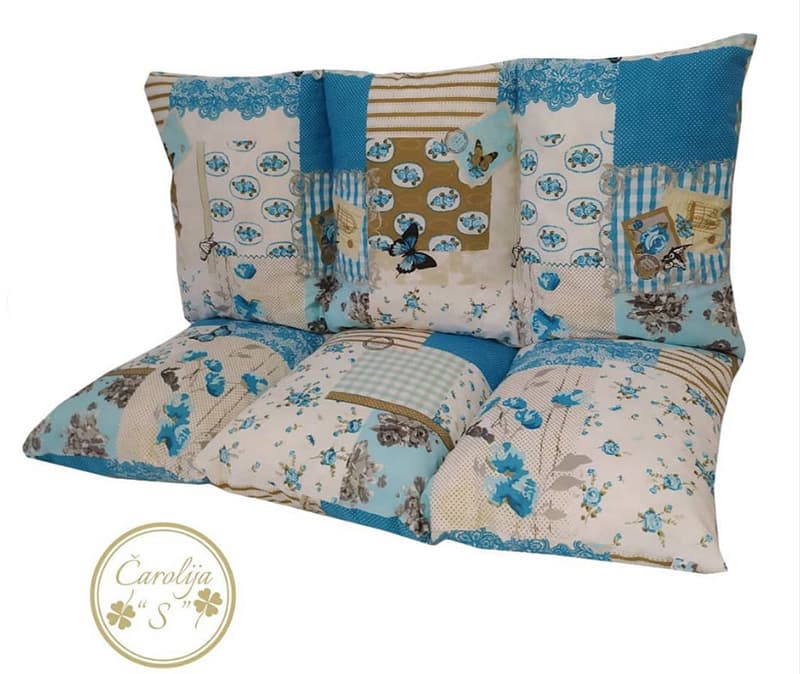 Jastuk Za Baštensku Ljuljašku 100 x 50 x 50 cm BLUE PATCHWORK