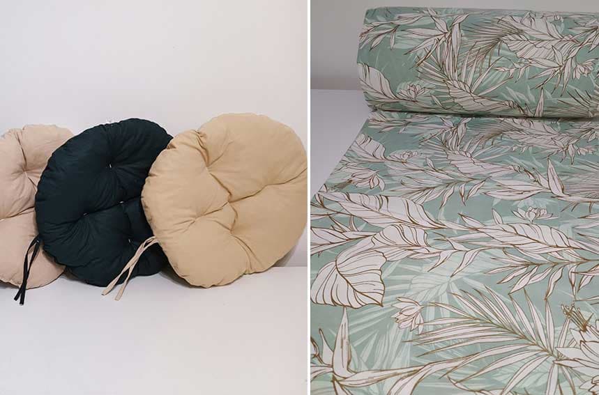 Okrugli jastuk sedalica za stolice 50 cm - Flora Mint