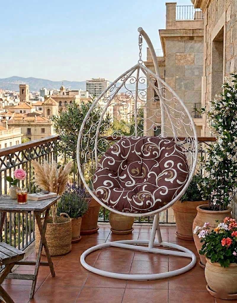 Jastuk Za Jaje Baštensku Ljuljašku - 120 cm - Brown Ornament