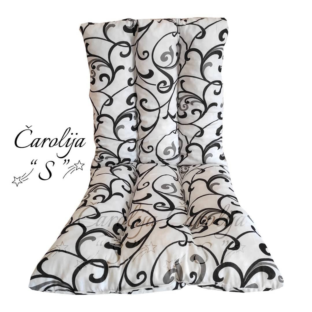 Jastuk Za Stolicu Sa Naslonom 1 kom. 60 x 120 cm White Ornament