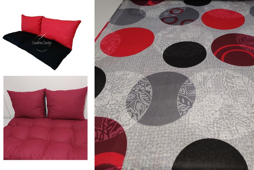 Jastuci za garniture od paleta - 100 x 50 x 50 cm - Dotty Red