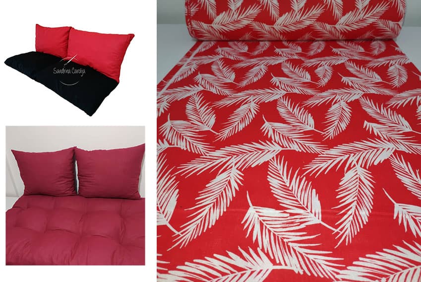 Jastuci za garniture od paleta - 160 x 50 x 50 cm - Flora Red