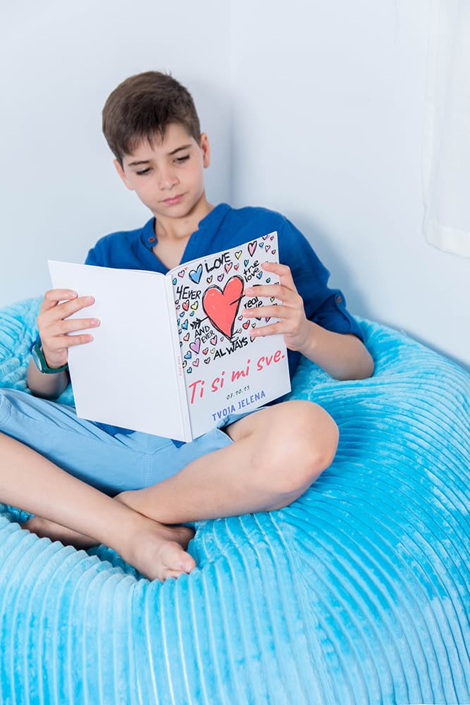 Lazy Bag fotelja Kids Štraftica plava