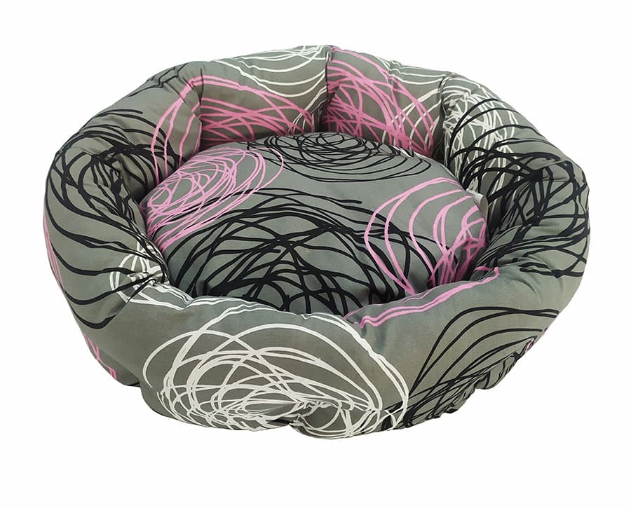 Pet Line Krevet za pse Kružni 55cm Sivo-roze P804S-49