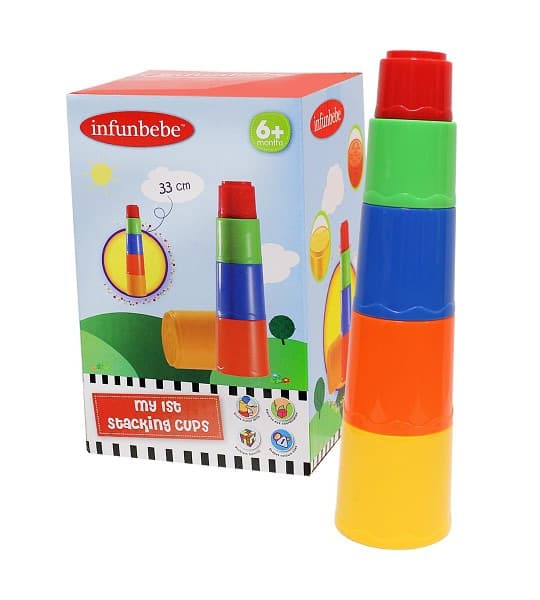 INFUNBEBE igračka za bebe zaglavljene čaše 5 kom 12M+