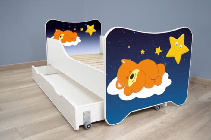 Dečiji krevet sa dušekom, podnicom i fiokom 168x80 cm Happy Kitty Sleeping Teddy