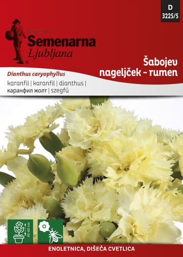 Seme za Karanfil šabo - žuti - Dianthus caryophyllus 3225/5