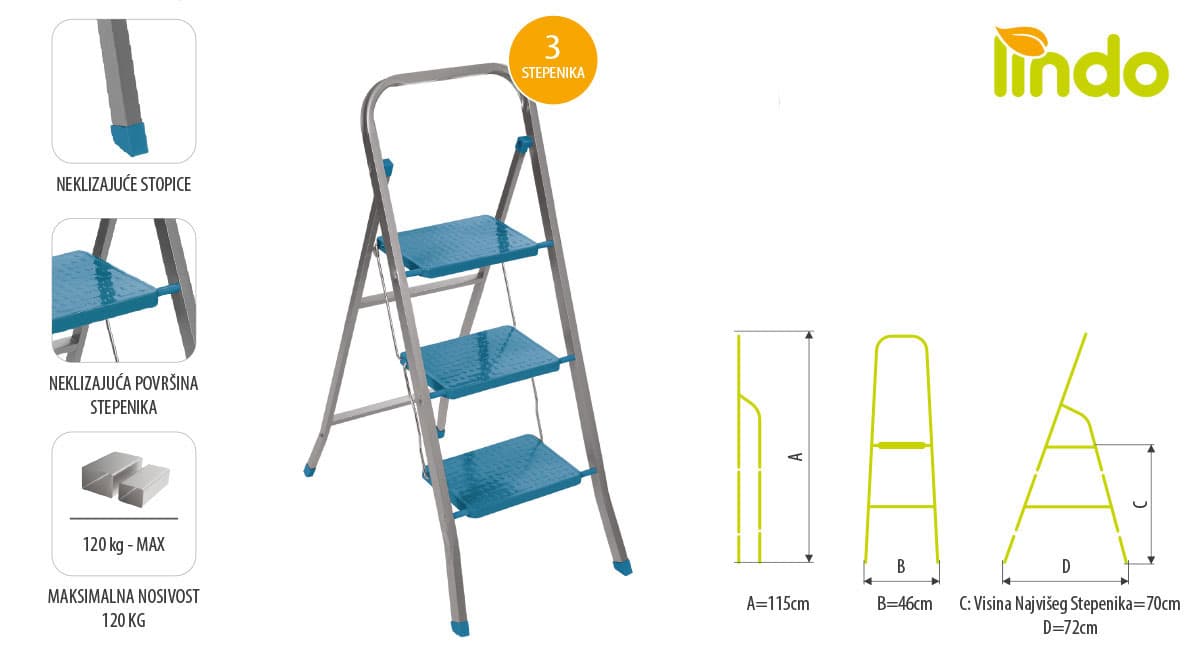 LINDO Merdevine Boost 3 stepenika