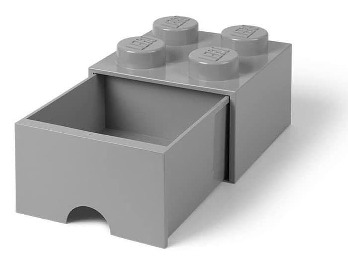 Kutija - fioka za odlaganje LEGO® Kocka 4 25x25x18cm tamnosiva 4005