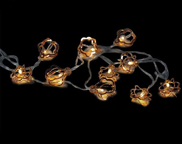 Festa Novogodišnje lampice na baterije Zlatni cvetovi 10LED