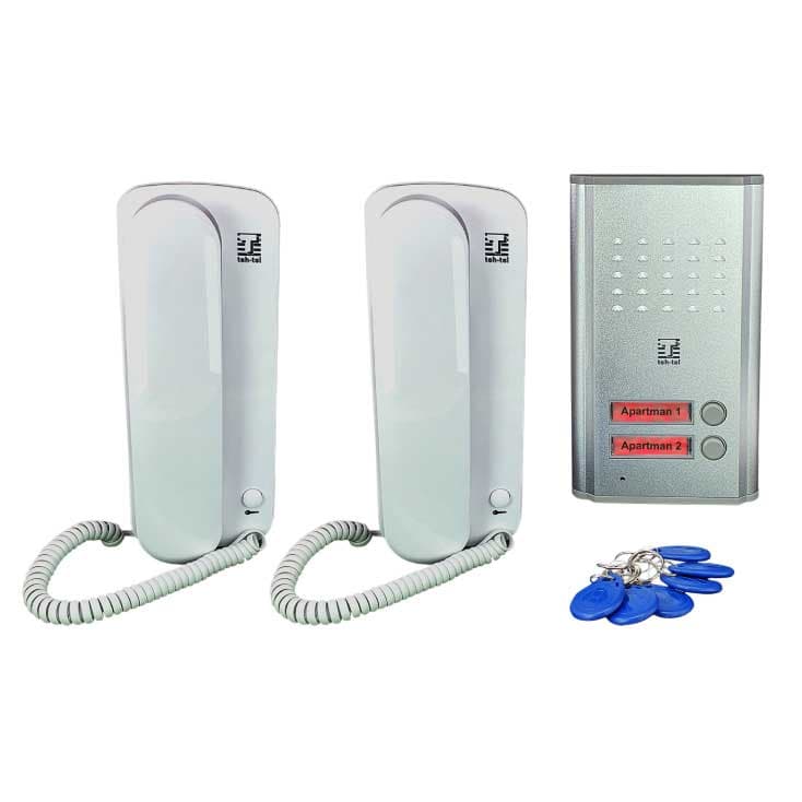 Žični interfon za dve stambene jedinice Sa RFID čitačem T834