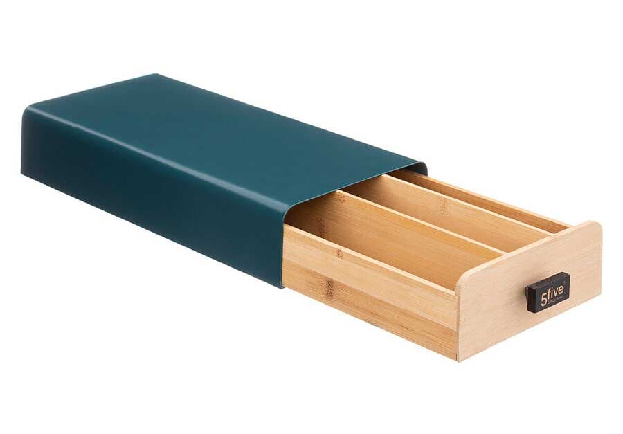 Metalna Kutija Sa Drvenom Fiokom Za Kapsule Kafe Blue 5five Simply Smart