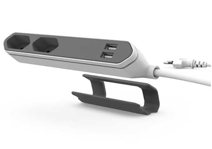PowerBar produžni kabl sa nosačem 2xC-utičnice 2xUSB 1.5m Red