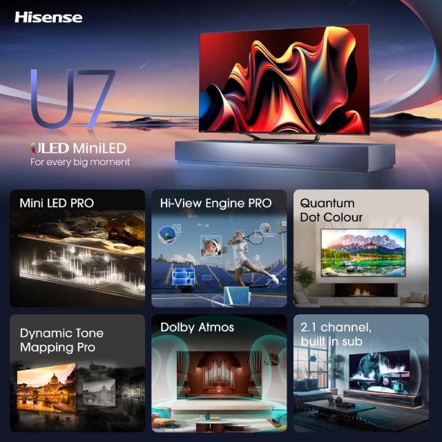 HISENSE 75 inča 75U7NQ ULED Mini-LED 4K UHD Smart TV