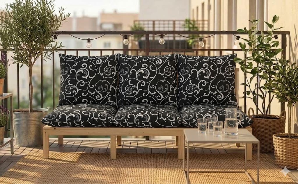 Jastuk Za BaštenskI Dvosed 120x50x50 cm BLACK ORNAMENT