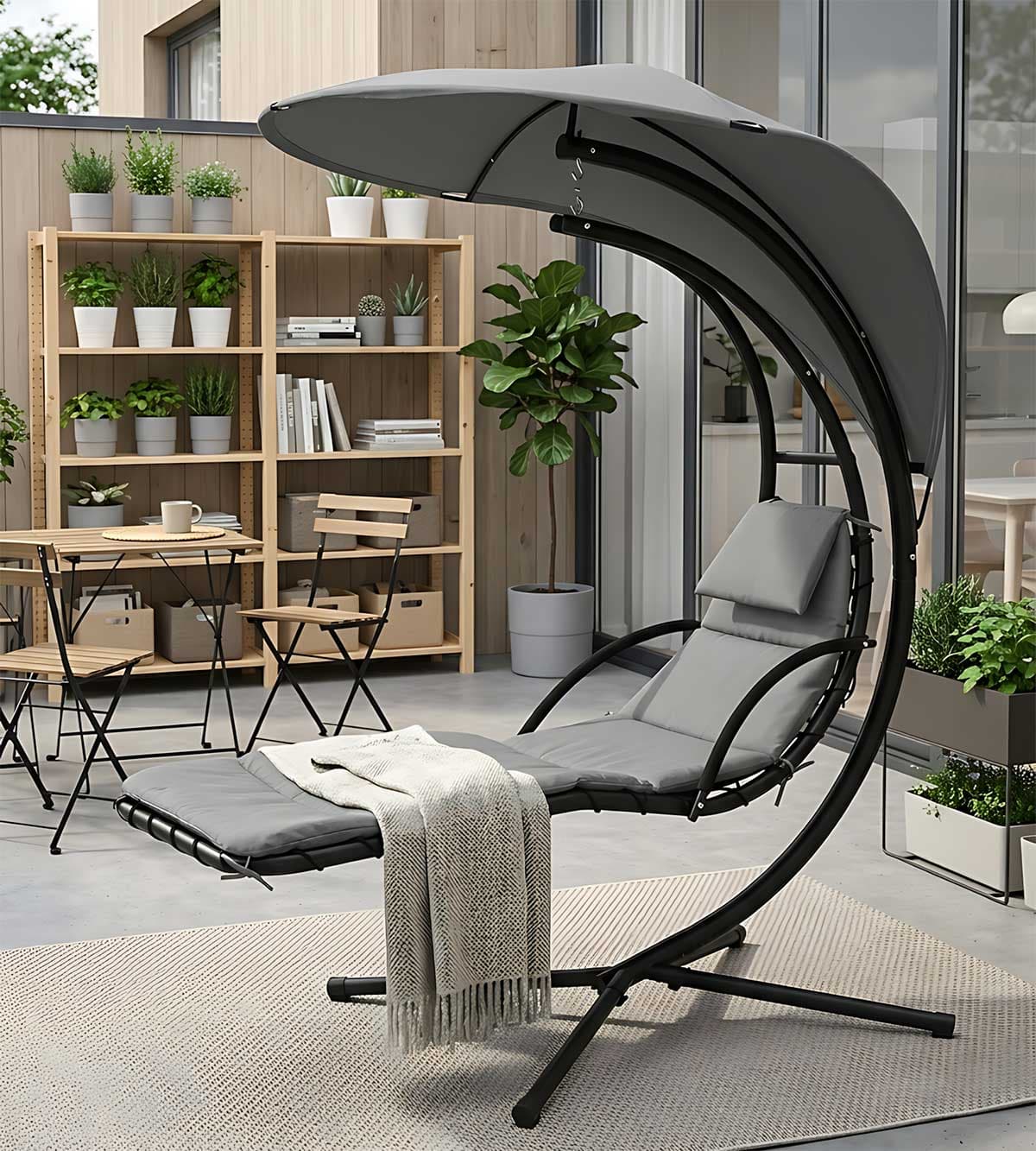 Ležaljka Ljuljaška Oxigenio Grey sa Tendom