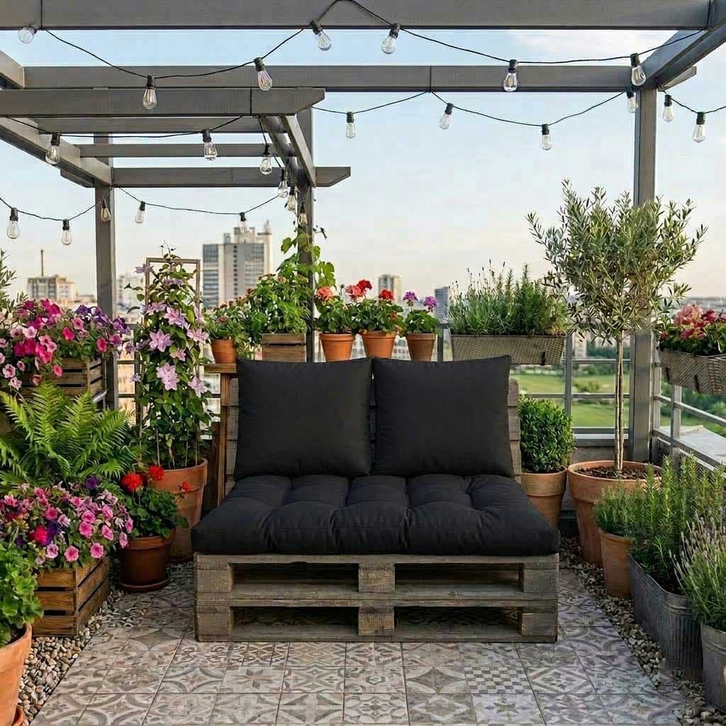 Komplet jastuka za garniture od paleta BLACK