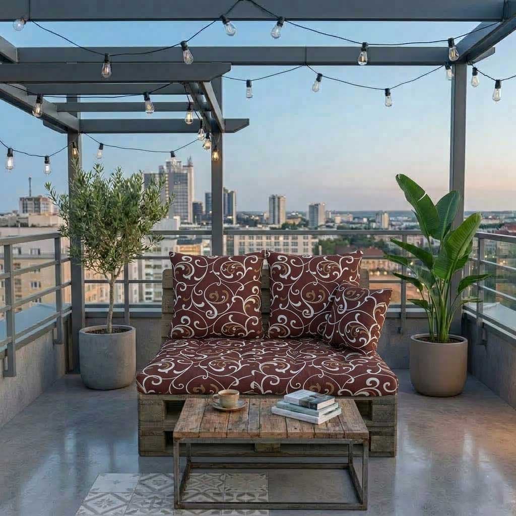 Komplet jastuka za garniture od paleta BROWN ORNAMENT